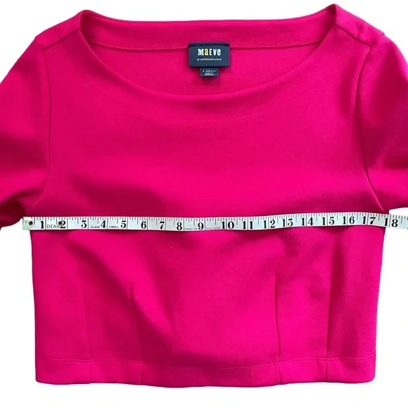 Maeve Anthropologie Hot Pink Corset Tie Back Top - Picture 8 of 9
